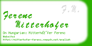 ferenc mitterhofer business card